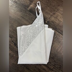 White Sequin Tank Top